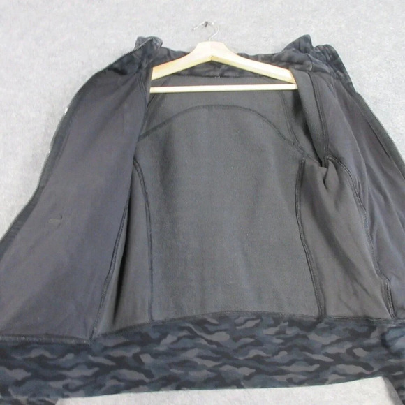 Lululemon Women's Scuba Fleece Hoodie Jacket Full Zip Camo Size 8 Deep Coal 662 - Picture 5 of 15